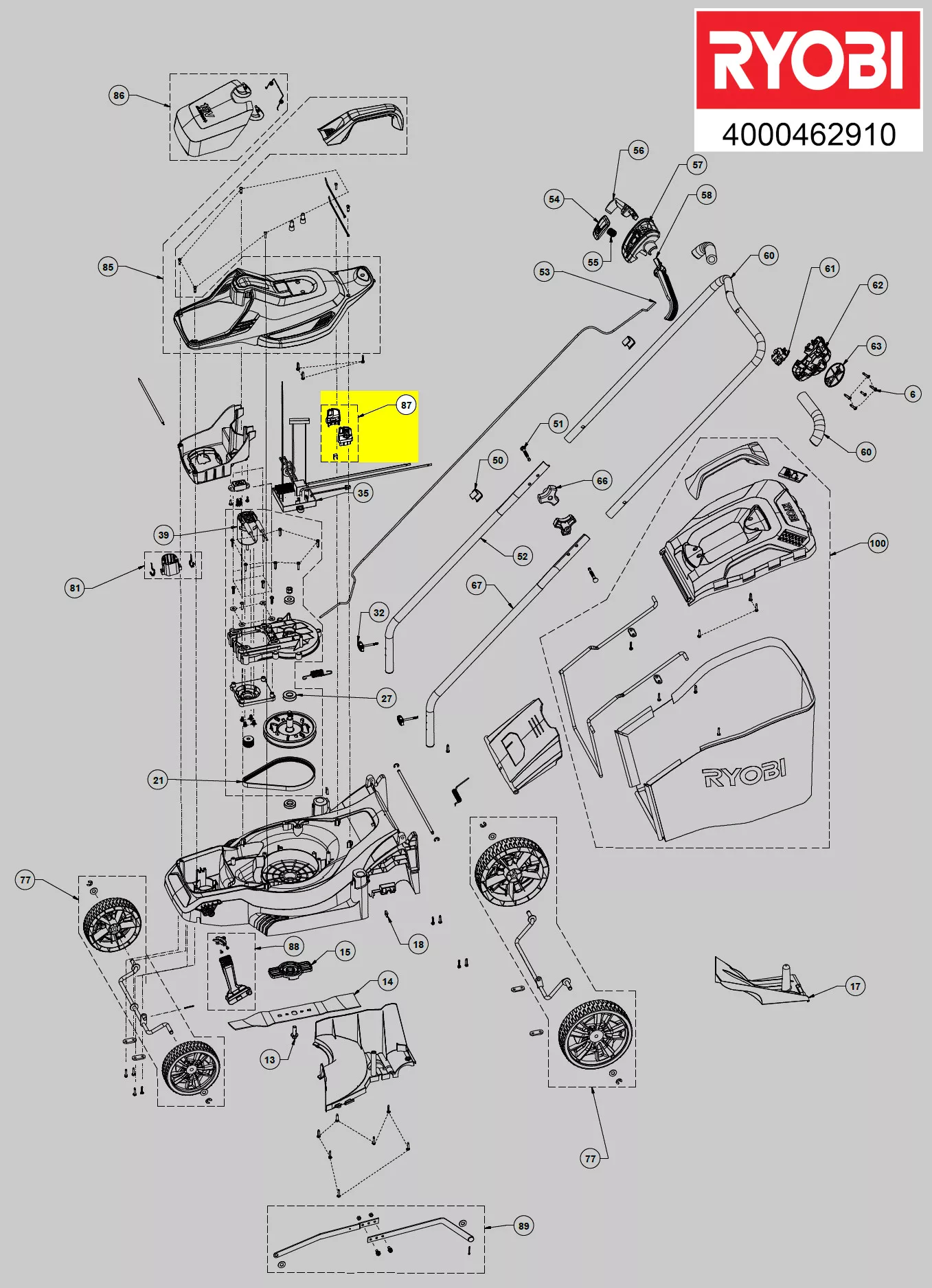 clé de sécurité réf. 5131035631 Ryobi
